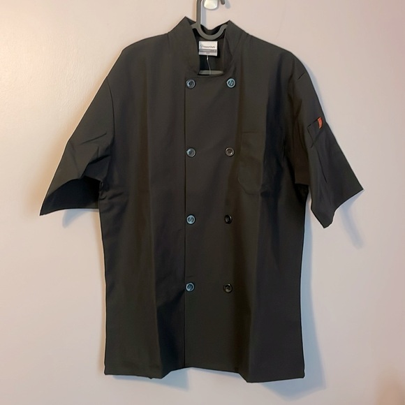 Happy Chef Signature Coat Lightweight Chef Coat Black size S Style #505 - Picture 1 of 14